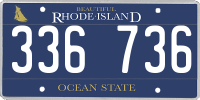 RI license plate 336736