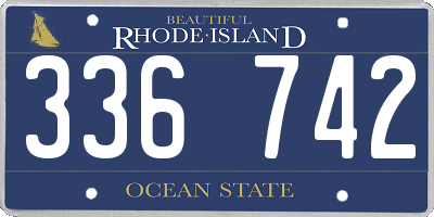 RI license plate 336742