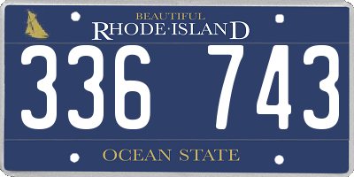 RI license plate 336743