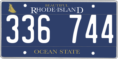 RI license plate 336744
