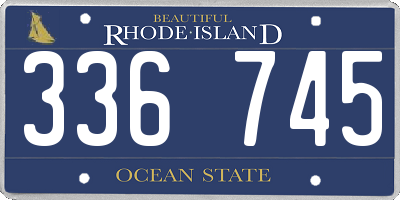 RI license plate 336745