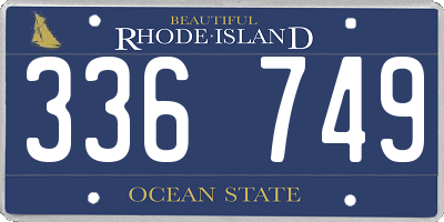 RI license plate 336749
