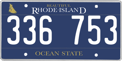 RI license plate 336753