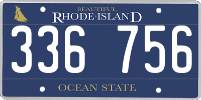 RI license plate 336756
