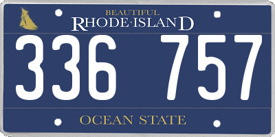 RI license plate 336757