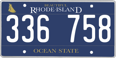 RI license plate 336758