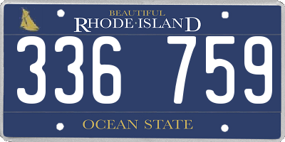 RI license plate 336759