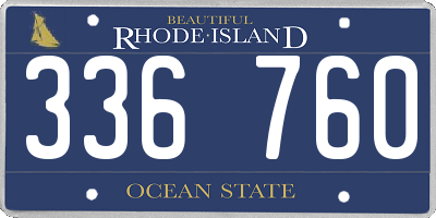 RI license plate 336760