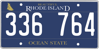 RI license plate 336764