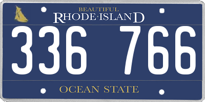RI license plate 336766