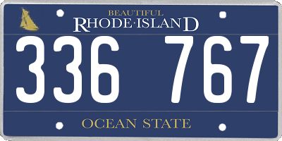RI license plate 336767