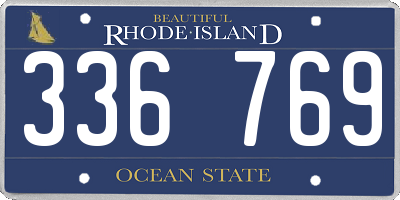 RI license plate 336769