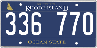 RI license plate 336770