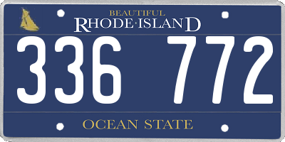 RI license plate 336772