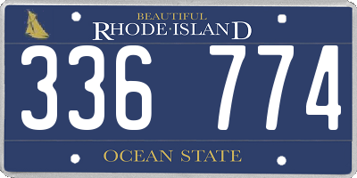 RI license plate 336774
