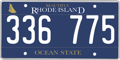 RI license plate 336775