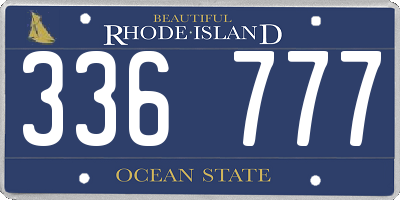 RI license plate 336777
