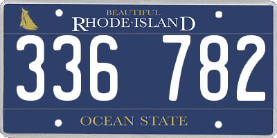 RI license plate 336782