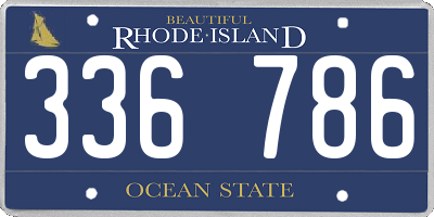 RI license plate 336786