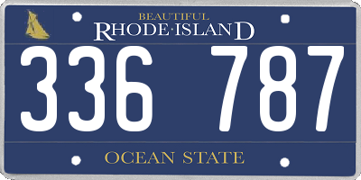 RI license plate 336787