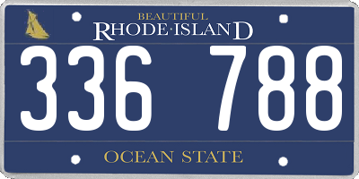 RI license plate 336788