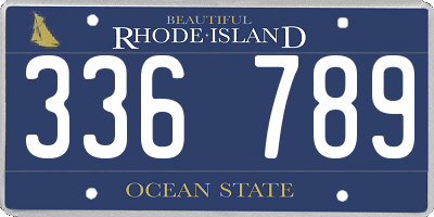 RI license plate 336789