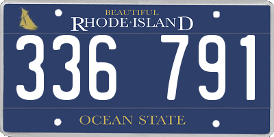 RI license plate 336791