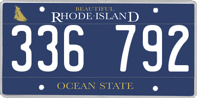 RI license plate 336792