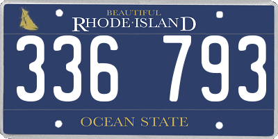 RI license plate 336793