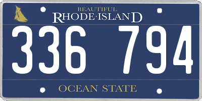 RI license plate 336794