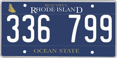 RI license plate 336799