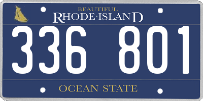 RI license plate 336801