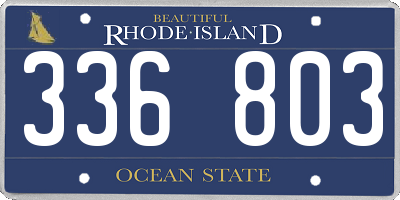 RI license plate 336803