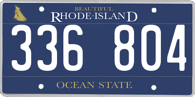 RI license plate 336804