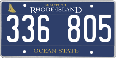 RI license plate 336805