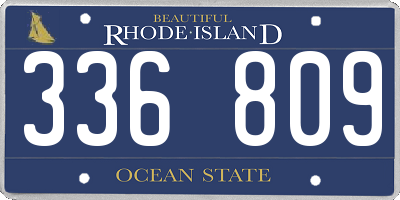 RI license plate 336809