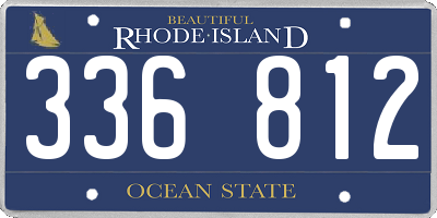 RI license plate 336812