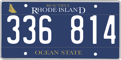 RI license plate 336814