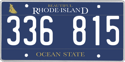 RI license plate 336815