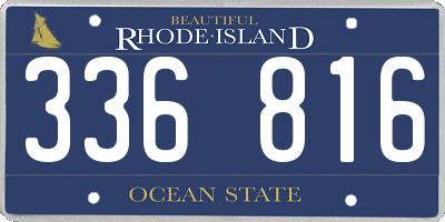 RI license plate 336816