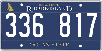 RI license plate 336817