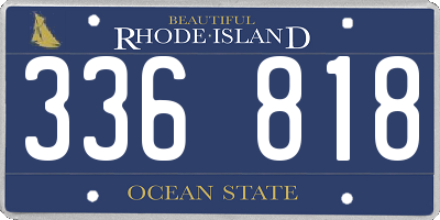 RI license plate 336818