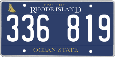 RI license plate 336819