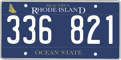 RI license plate 336821