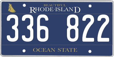 RI license plate 336822