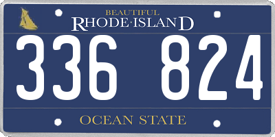 RI license plate 336824