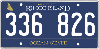 RI license plate 336826
