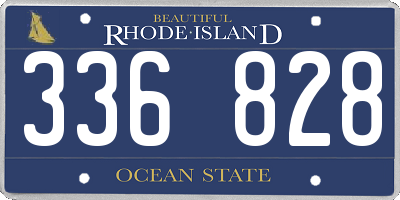 RI license plate 336828