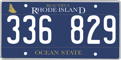 RI license plate 336829