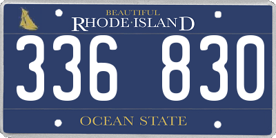 RI license plate 336830